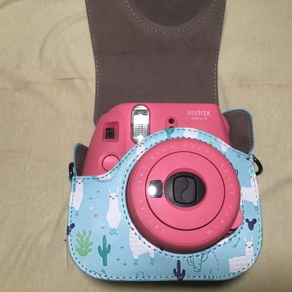 Instax mini 9 with case and matching strap